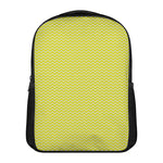 Yellow And White Zigzag Pattern Print Casual Backpack