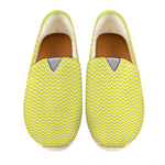 Yellow And White Zigzag Pattern Print Casual Shoes