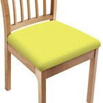 Yellow And White Zigzag Pattern Print Chair Cushion Cover