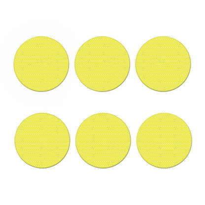 Yellow And White Zigzag Pattern Print Coaster Set