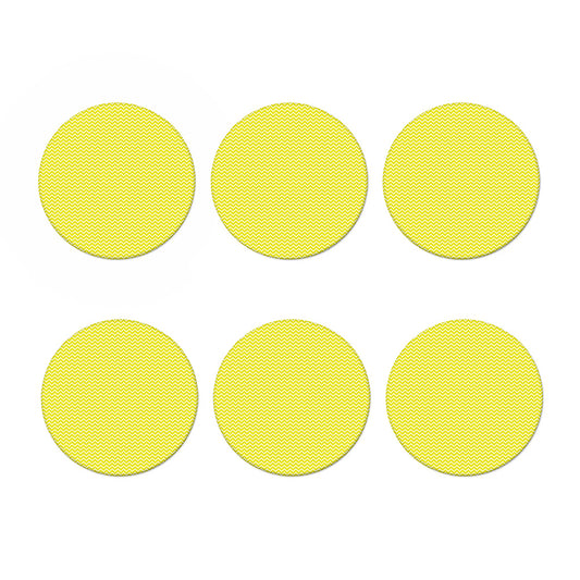 Yellow And White Zigzag Pattern Print Coaster Set