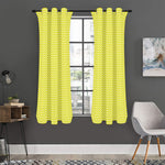 Yellow And White Zigzag Pattern Print Curtain