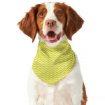Yellow And White Zigzag Pattern Print Dog Bandana