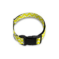 Yellow And White Zigzag Pattern Print Dog Collar