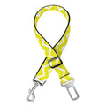 Yellow And White Zigzag Pattern Print Dog Seat Belt