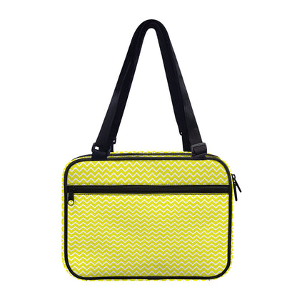 Yellow And White Zigzag Pattern Print Double Strap Bible Bag