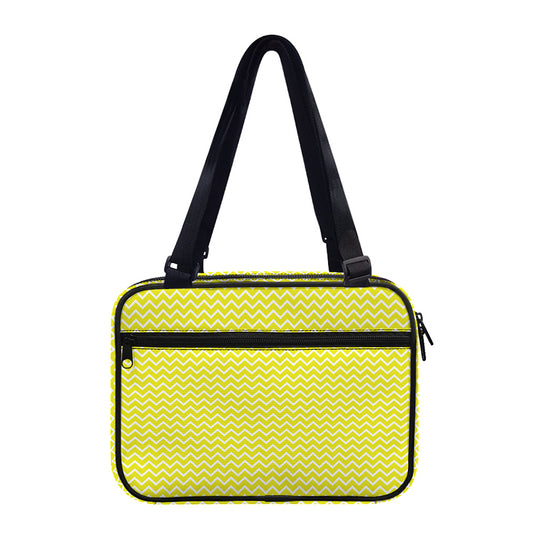 Yellow And White Zigzag Pattern Print Double Strap Bible Bag