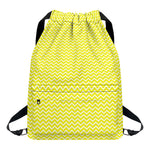 Yellow And White Zigzag Pattern Print Drawstring Backpack