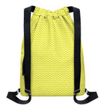 Yellow And White Zigzag Pattern Print Drawstring Backpack