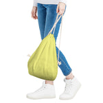 Yellow And White Zigzag Pattern Print Drawstring Bag