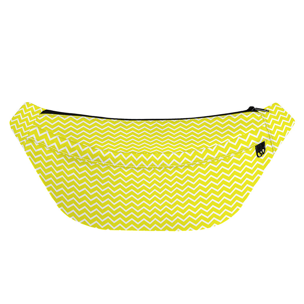 Yellow And White Zigzag Pattern Print Fanny Pack