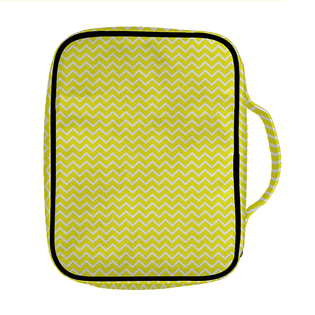 Yellow And White Zigzag Pattern Print Front Pocket Bible Bag