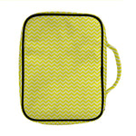 Yellow And White Zigzag Pattern Print Front Pocket Bible Bag
