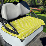 Yellow And White Zigzag Pattern Print Golf Cart Seat Cover