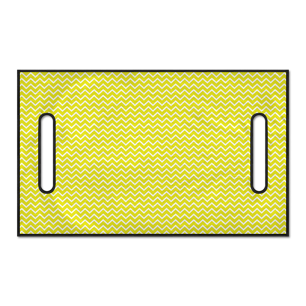 Yellow And White Zigzag Pattern Print Golf Cart Seat Cover