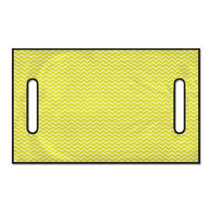 Yellow And White Zigzag Pattern Print Golf Cart Seat Cover