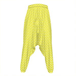 Yellow And White Zigzag Pattern Print Hammer Pants