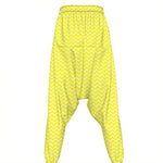 Yellow And White Zigzag Pattern Print Hammer Pants