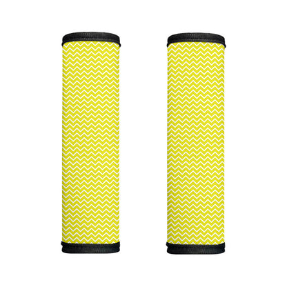 Yellow And White Zigzag Pattern Print Handle Covers
