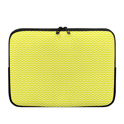 Yellow And White Zigzag Pattern Print Laptop Sleeve
