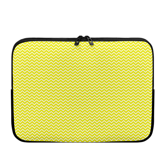 Yellow And White Zigzag Pattern Print Laptop Sleeve