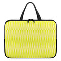 Yellow And White Zigzag Pattern Print Laptop Sleeve With Handle