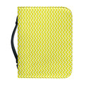 Yellow And White Zigzag Pattern Print Leather Bible Cover