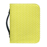Yellow And White Zigzag Pattern Print Leather Bible Cover