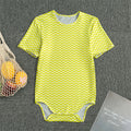 Yellow And White Zigzag Pattern Print Men's Bodysuit