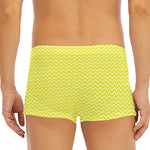 Yellow And White Zigzag Pattern Print Men's Short Boxer Briefs