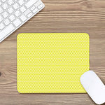 Yellow And White Zigzag Pattern Print Mouse Pad