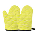 Yellow And White Zigzag Pattern Print Oven Mitts