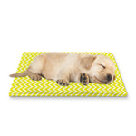 Yellow And White Zigzag Pattern Print Pet Cooling Mat Cover