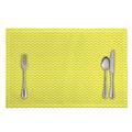 Yellow And White Zigzag Pattern Print Placemat