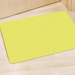 Yellow And White Zigzag Pattern Print Polyester Doormat