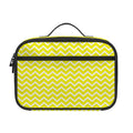 Yellow And White Zigzag Pattern Print Portable Lunch Bag