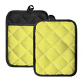 Yellow And White Zigzag Pattern Print Pot Holders With Pocket