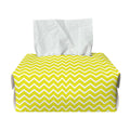 Yellow And White Zigzag Pattern Print Rectangle Tissue Box Cover