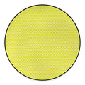 Yellow And White Zigzag Pattern Print Round Floor Mat