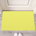 Yellow And White Zigzag Pattern Print Rubber Doormat