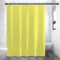 Yellow And White Zigzag Pattern Print Shower Curtain