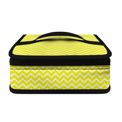 Yellow And White Zigzag Pattern Print Small Lunch Bag