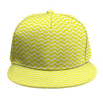 Yellow And White Zigzag Pattern Print Snapback Cap