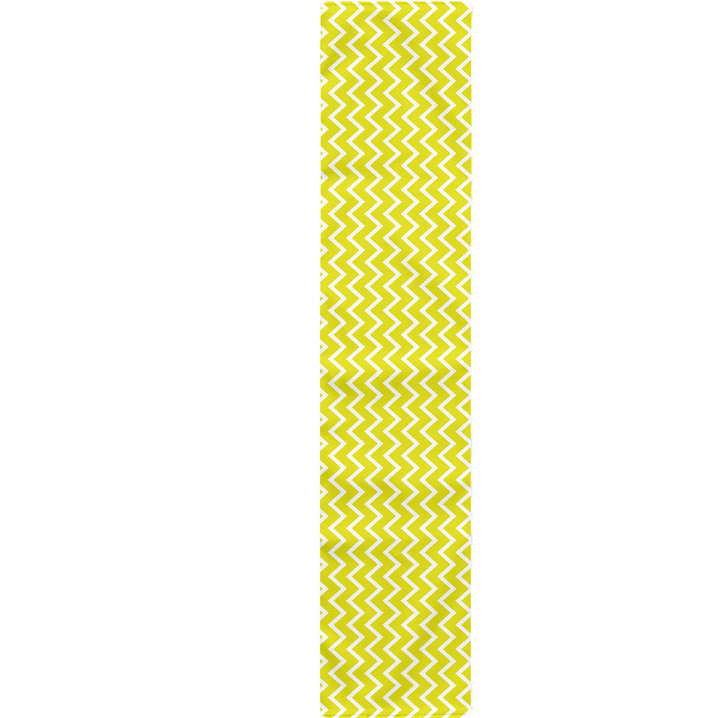 Yellow And White Zigzag Pattern Print Table Runner