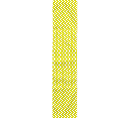 Yellow And White Zigzag Pattern Print Table Runner