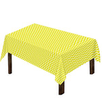 Yellow And White Zigzag Pattern Print Tablecloth