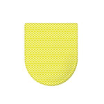 Yellow And White Zigzag Pattern Print Toilet Lid Cover