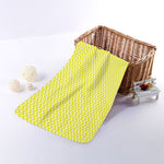 Yellow And White Zigzag Pattern Print Towel