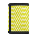 Yellow And White Zigzag Pattern Print Trifold Wallet