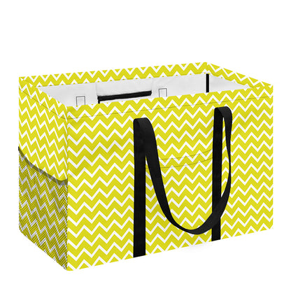 Yellow And White Zigzag Pattern Print Utility Tote Bag